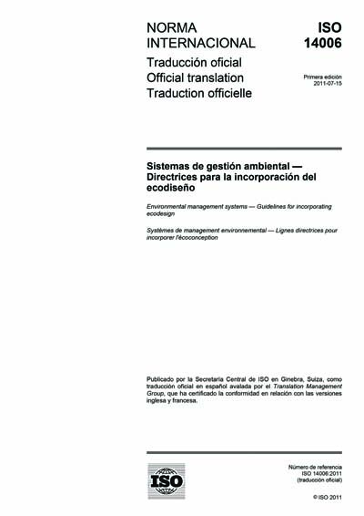 ISO 14006:2011[S] - Sistemas de gestión ambiental — Directrices para la ...